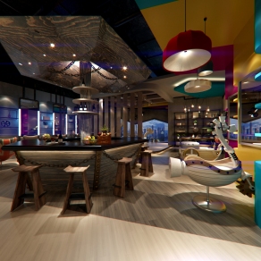 工业风自助餐火锅店 主题餐厅